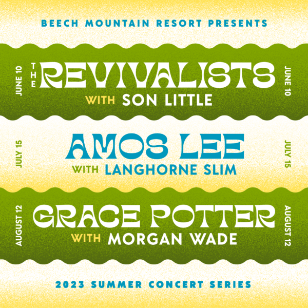 Poster for Grace Potter with Morgan Wade live concert at Beech Mountain Resort - featuring captivating performances and thrilling music.Beech Mountain Announcing 2023 Summer Concert Series
