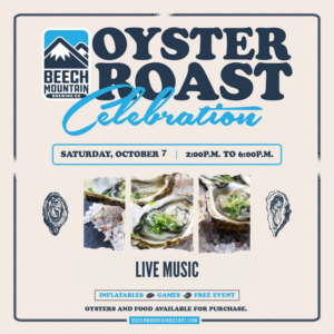 Flyer for the 6th Annual Oyster Roast Celebration! Join us on Oct 7 for live music, kids' fun, tasty oysters & more. Free event with full bar & food options!